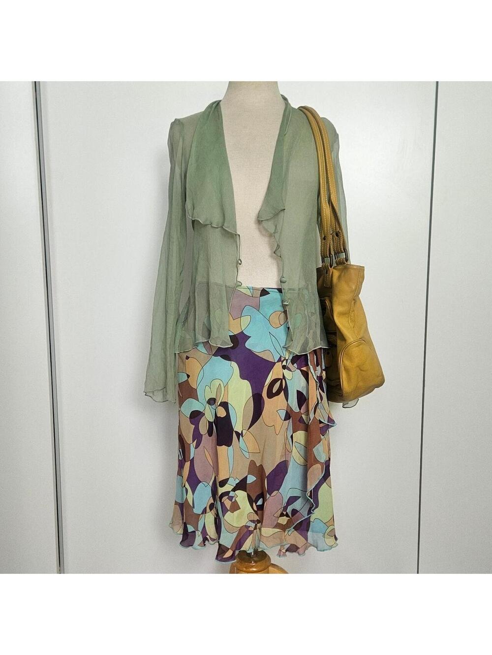 Pucci Style Silk Floral abstract skirt, Express sz med